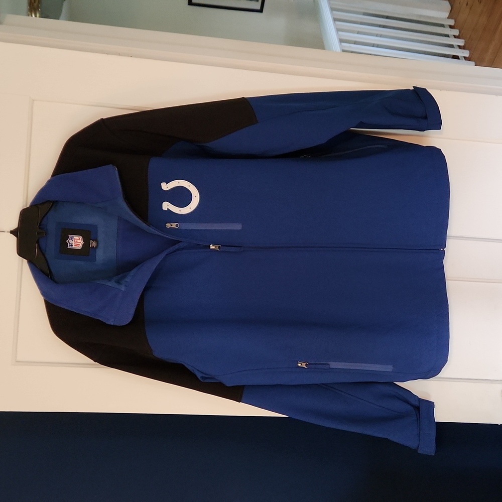 NFL Soft Shell Windproof Lined Jacket, Colts Insignia Front And Back, XXL